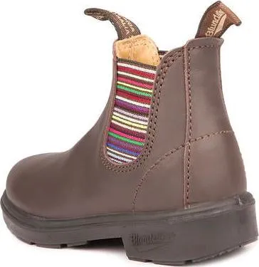 1413 - Brown Striped Elastic - Kids|-|Bottes 1413 -Brunes avec bande élastique rayée - Enfant