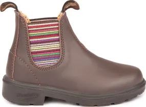 1413 - Brown Striped Elastic - Kids|-|Bottes 1413 -Brunes avec bande élastique rayée - Enfant