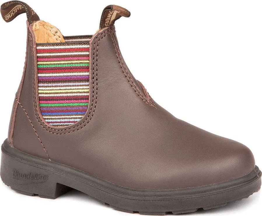 1413 - Brown Striped Elastic - Kids|-|Bottes 1413 -Brunes avec bande élastique rayée - Enfant