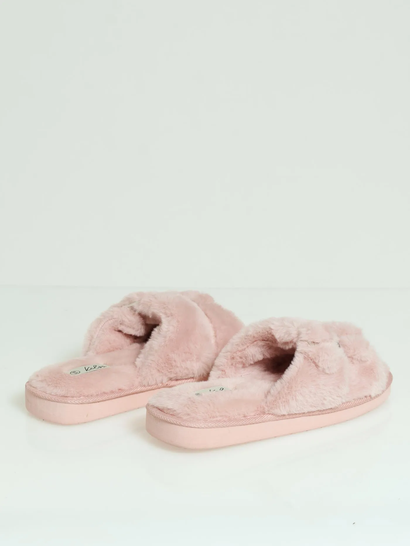 2 Strap Buckle Slipper - Blush