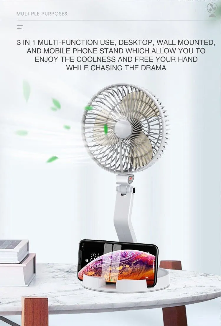 3-Speed USB Foldable Portable Telescopic Fan