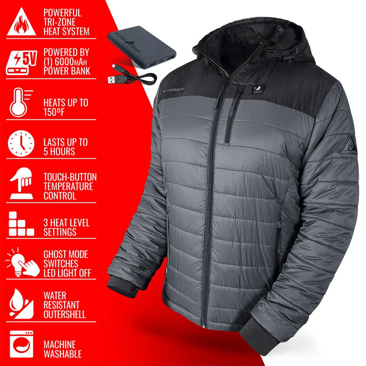 ActionHeat 5V Men's Pocono Insulated Heated Jacket