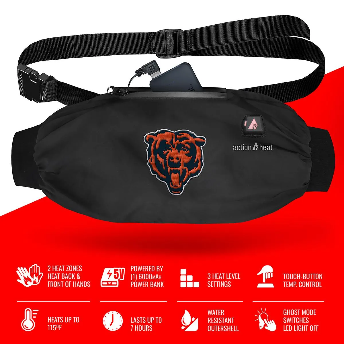 ActionHeat Chicago Bears 5V Battery Heated Hand Muff