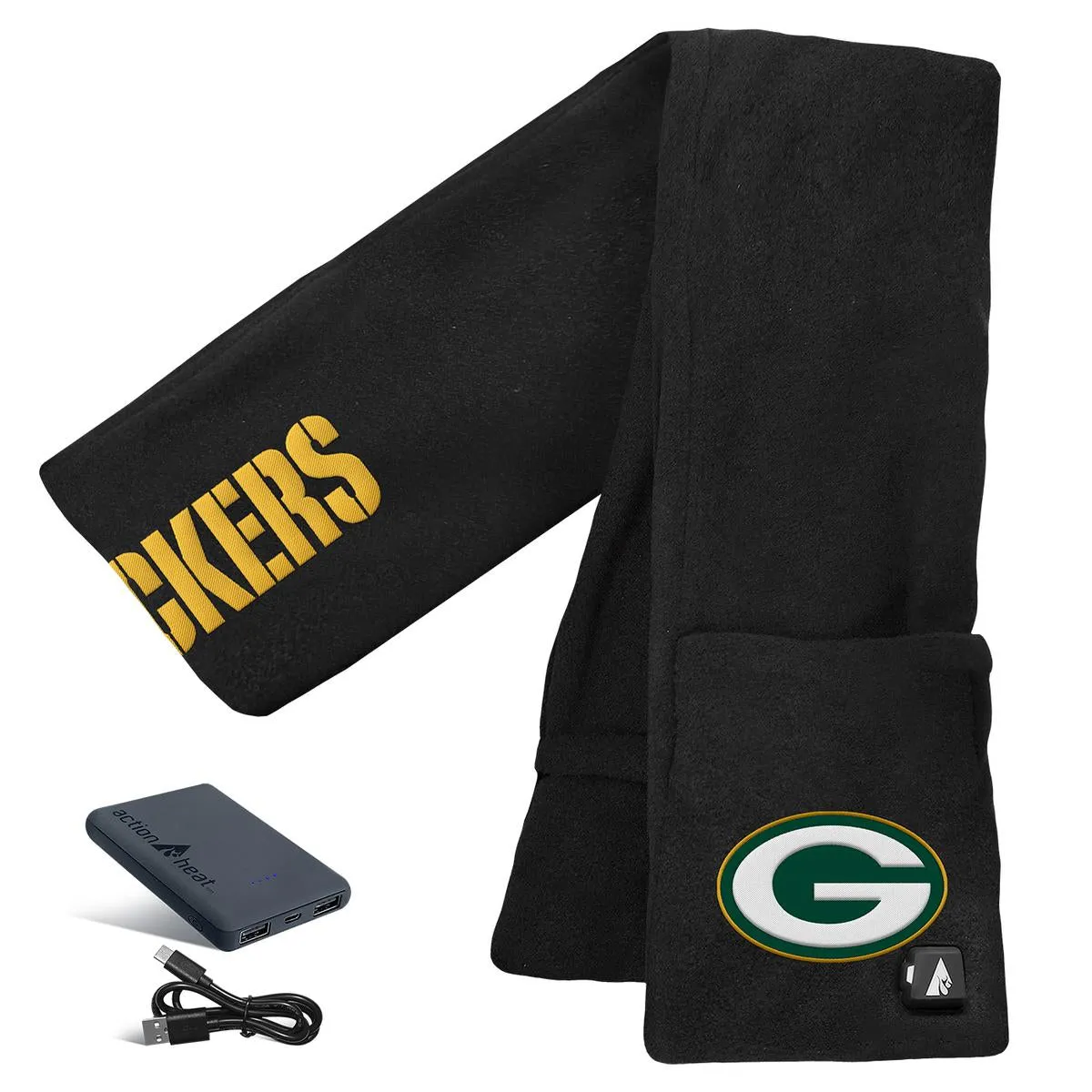 ActionHeat Green Bay Packers 5V Battery Heated Scarf