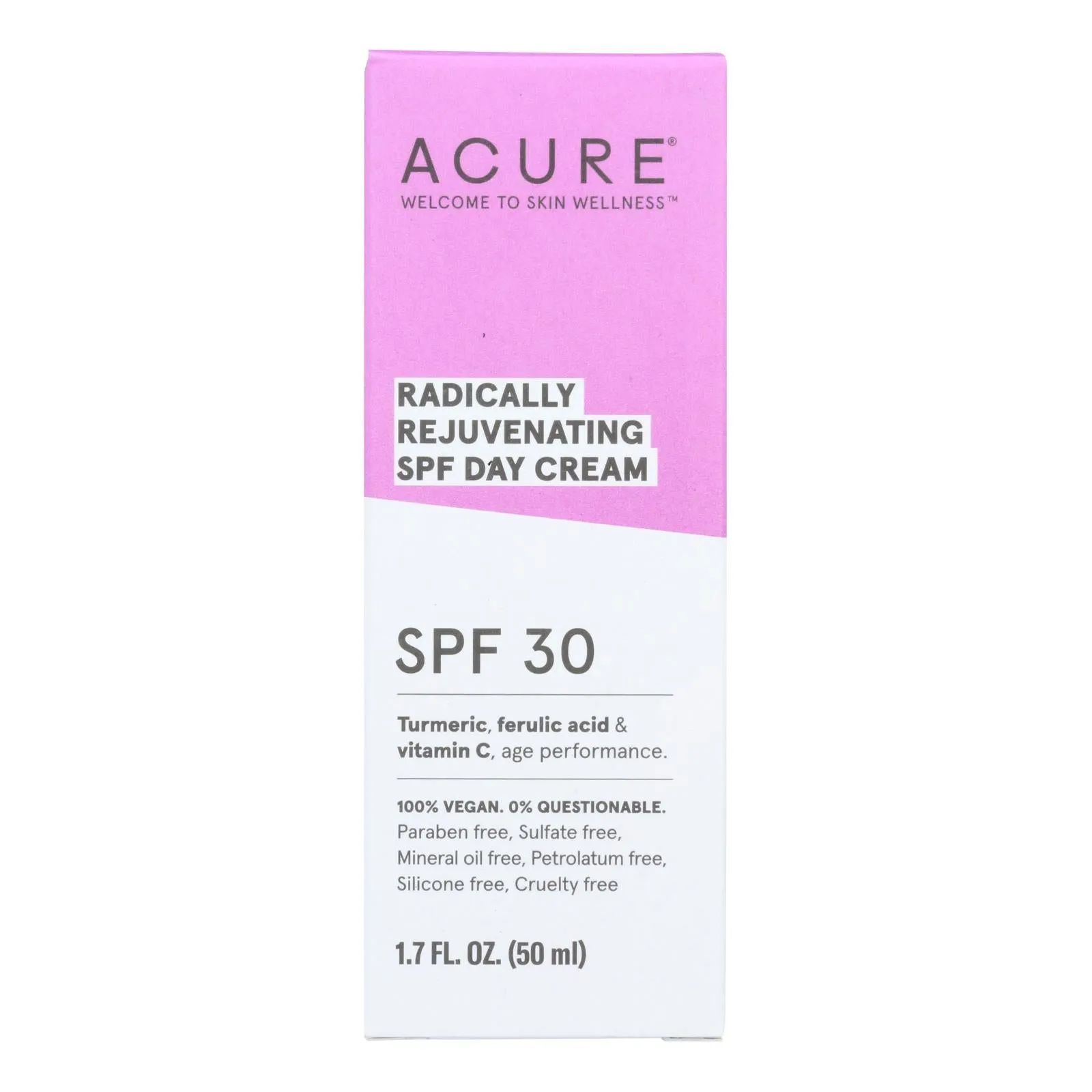 Acure Radically Rejuvenating SPF 30 Day Cream, 1.7 Fl Oz