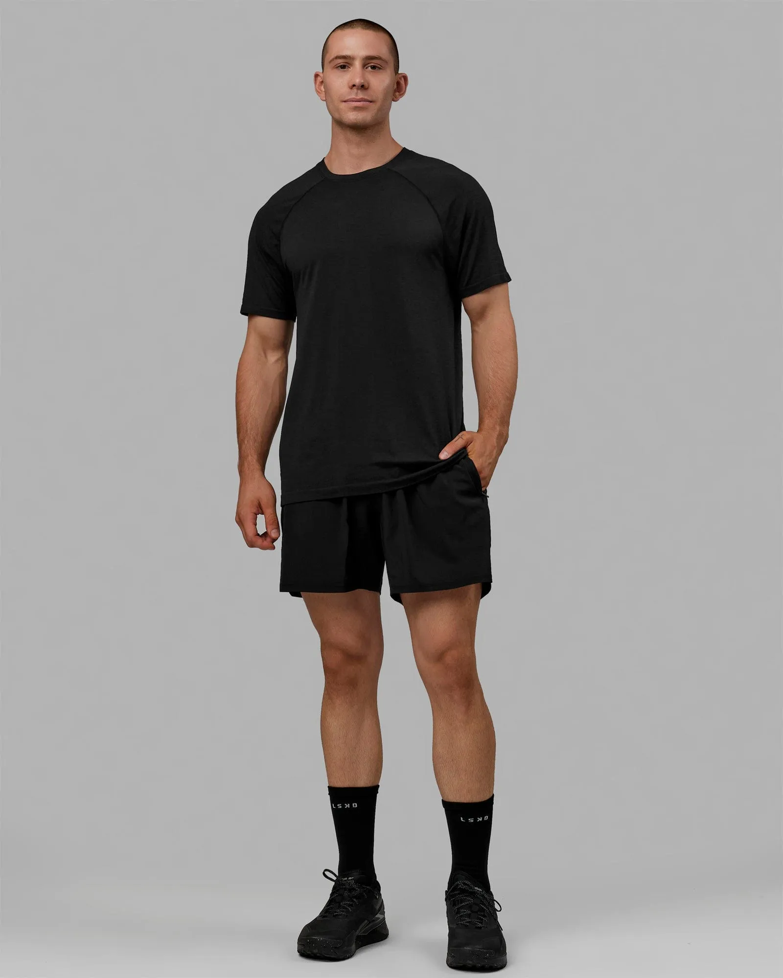 AeroFLX  Seamless Tee - Black Marl