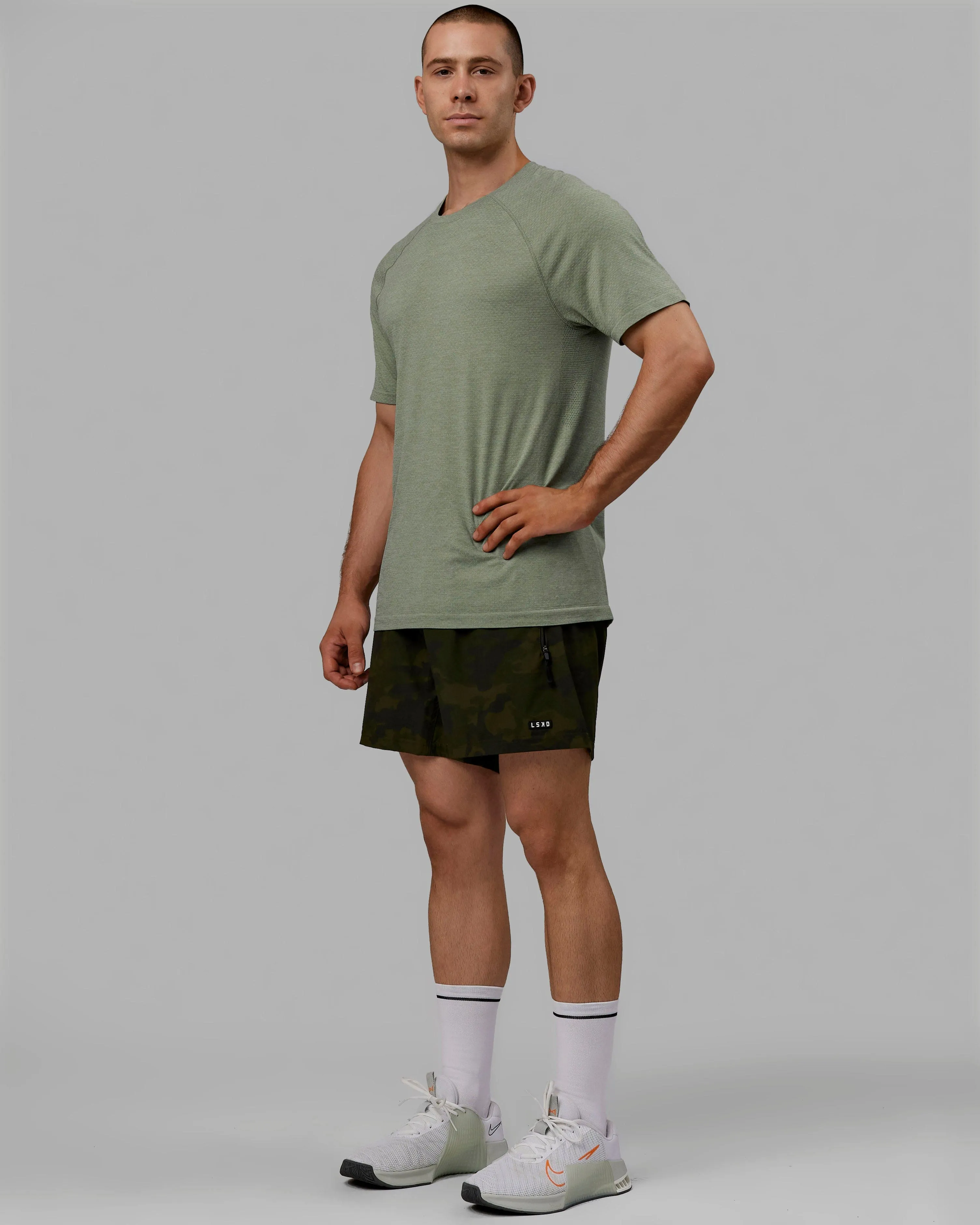 AeroFLX  Seamless Tee - Iceberg Green Marl