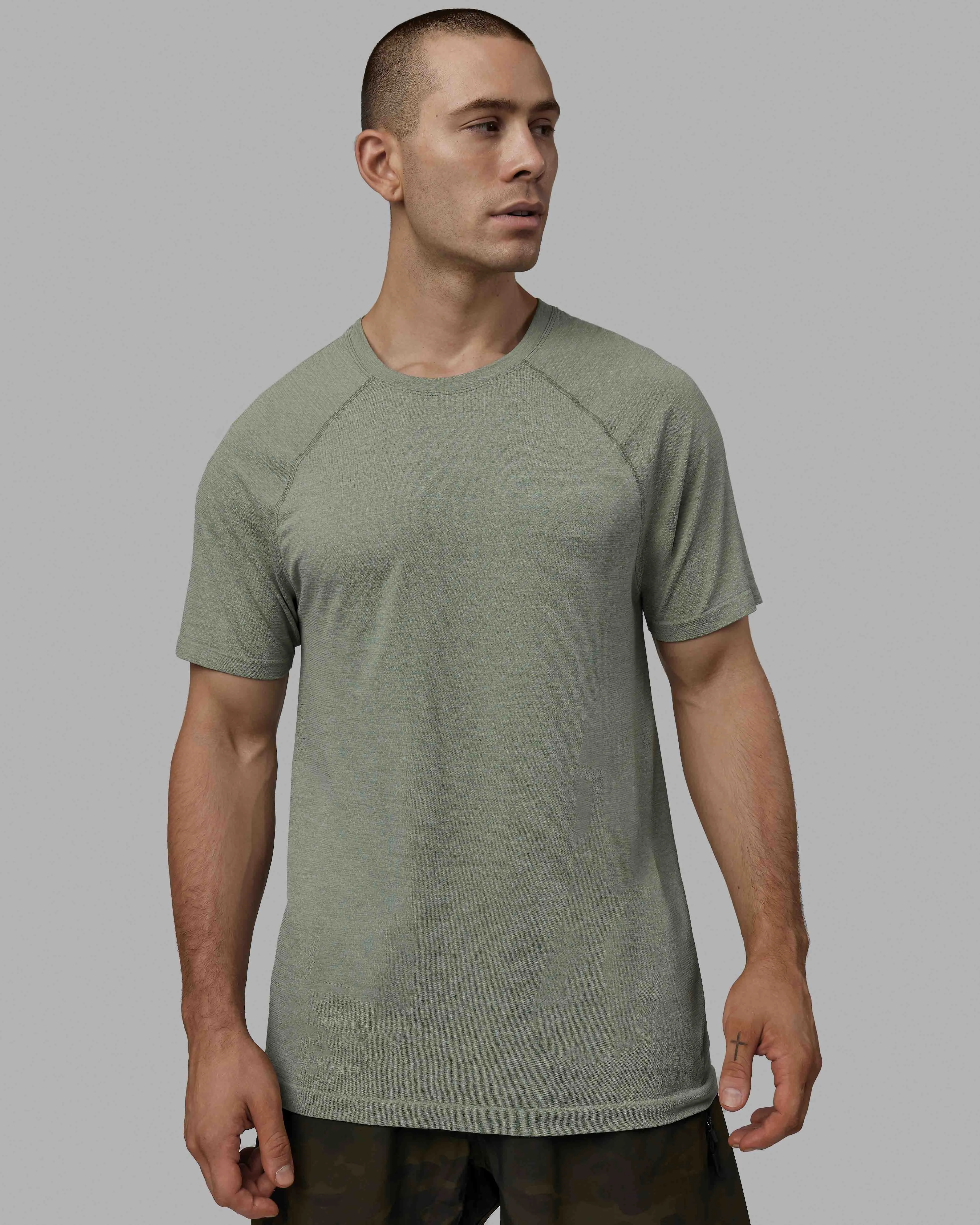 AeroFLX  Seamless Tee - Iceberg Green Marl