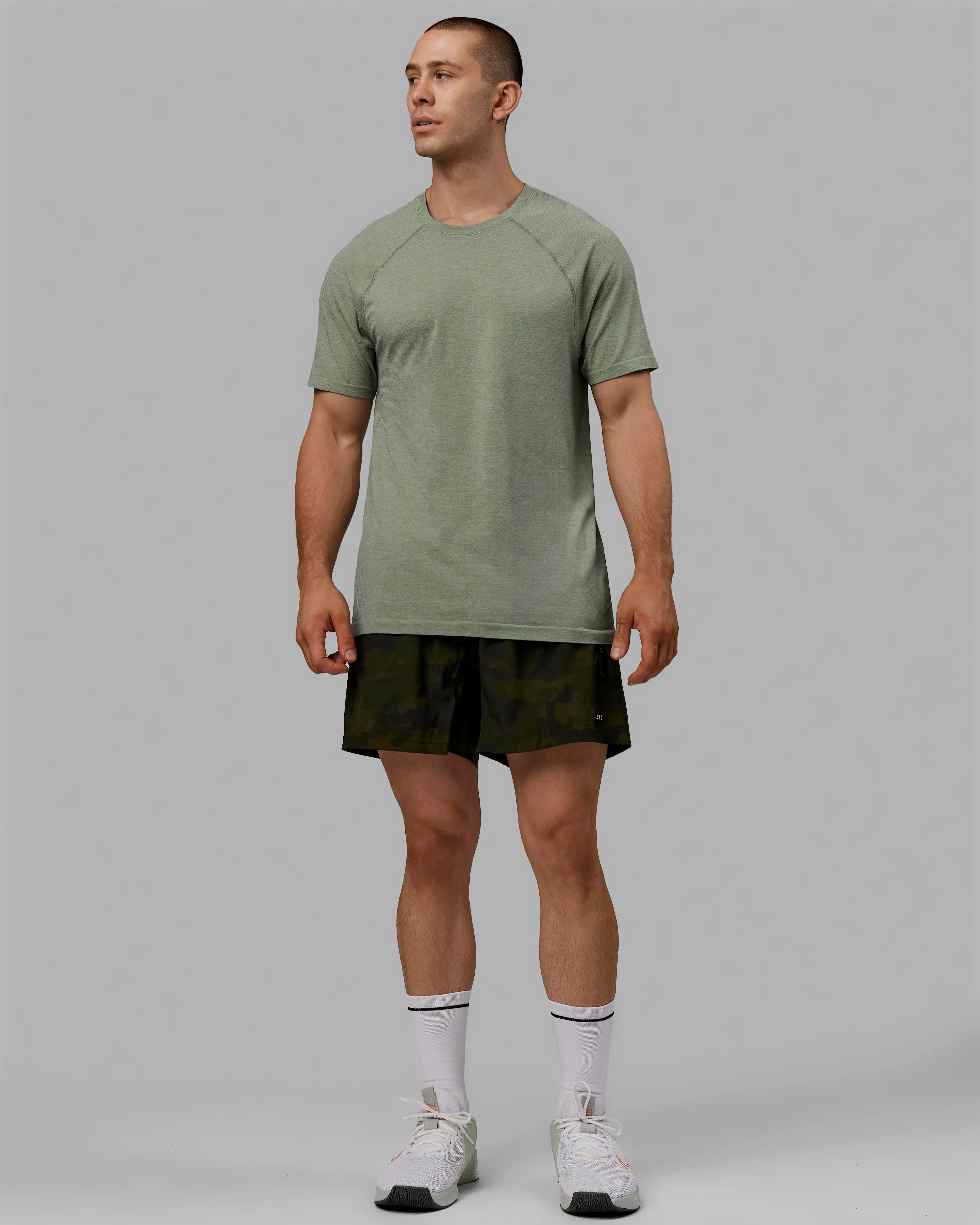 AeroFLX  Seamless Tee - Iceberg Green Marl