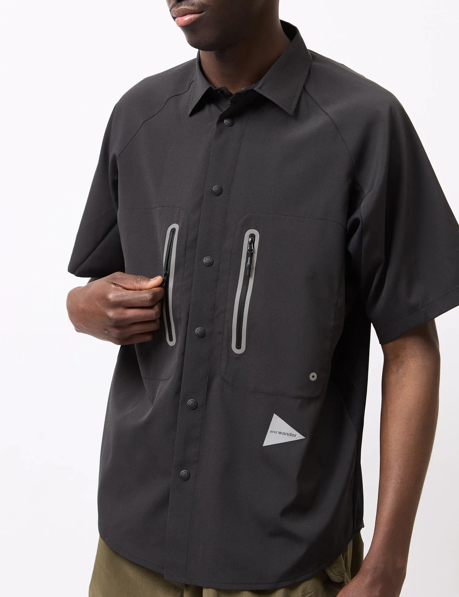 and Wander Tech Short Sleeve Shirt - Black