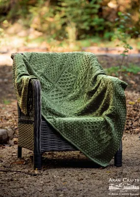 Aran Crafts Merino Patchwork Throw | Green