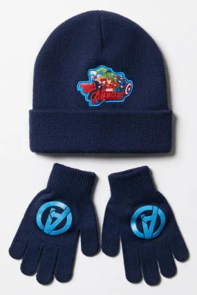 Avengers Beanie & Gloves Set Navy