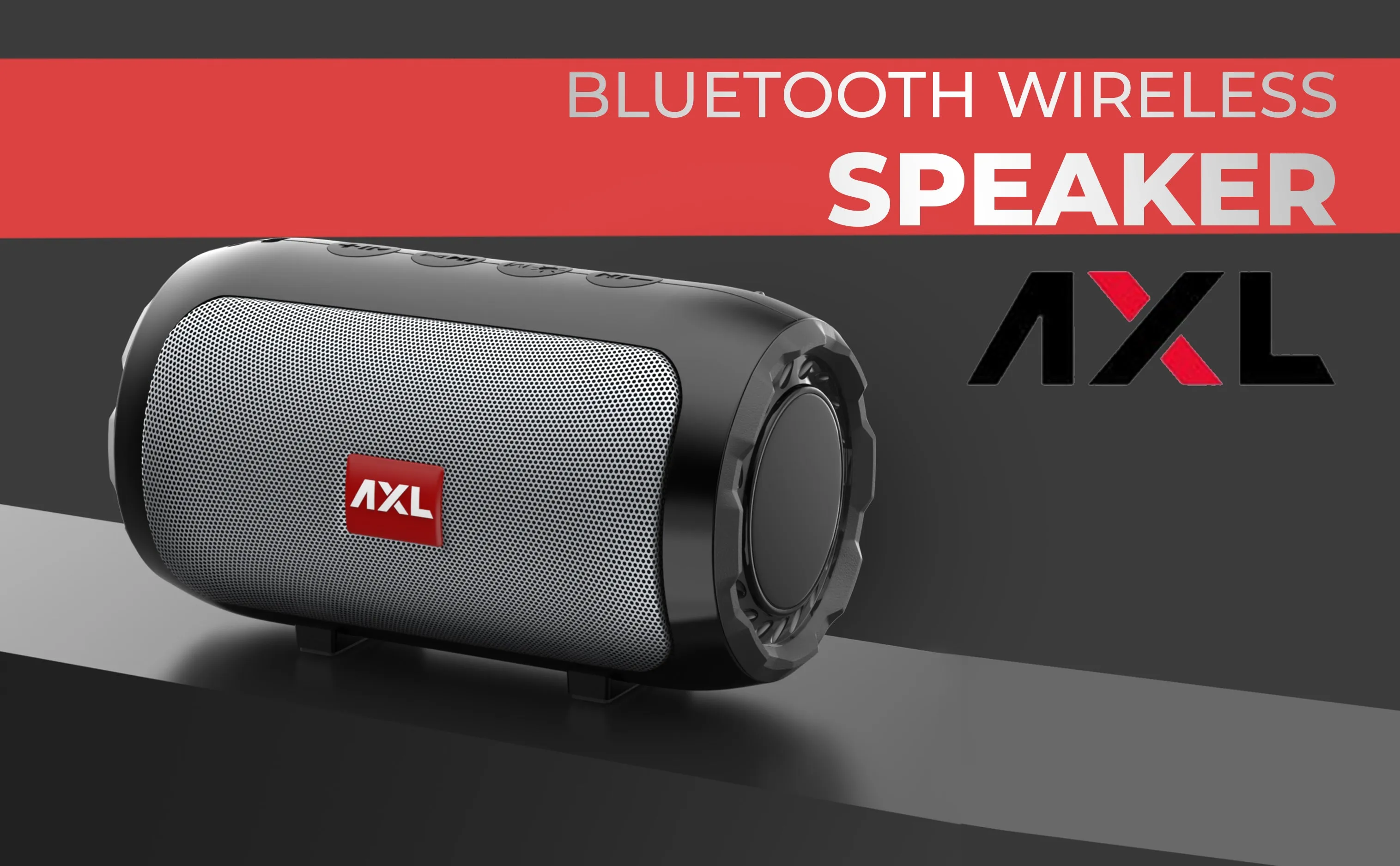 AXL ABT-JP101 5W Bluetooth Speaker with Powerful Bass, Bluetooth V5.0, TF/SD Card Slot, Aux Input, USB Support and Call Function (Grey/Black/Red/Blue)