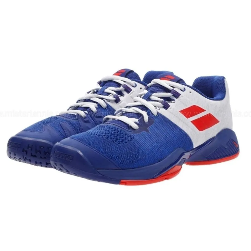 Babolat Propulse Blast All Court Men Imperial Blue White Handball Volleyball Tennis Shoes