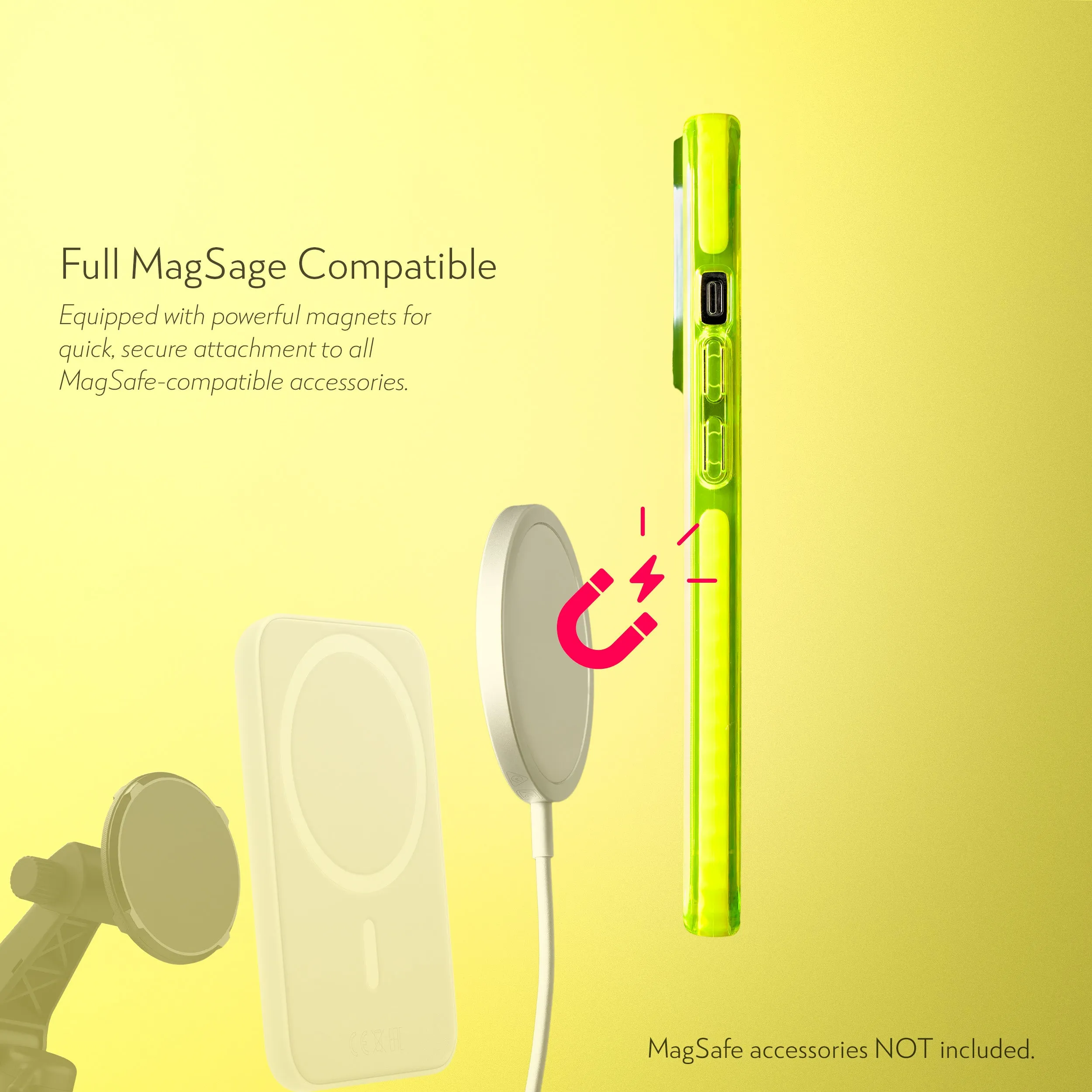 Barrier Case w/ MagSafe for iPhone 14 Pro - Hi-Energy Neon Yellow