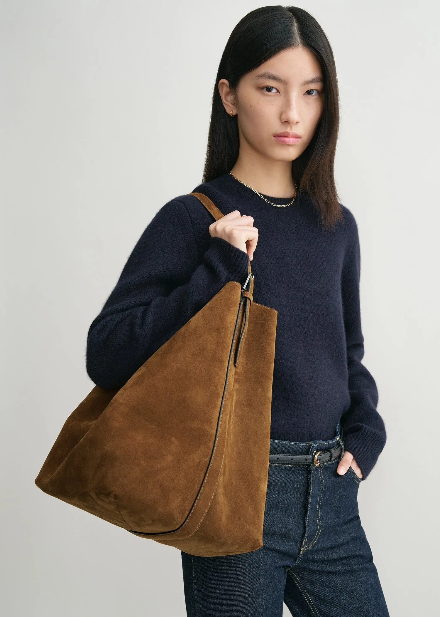 Belted tote tan