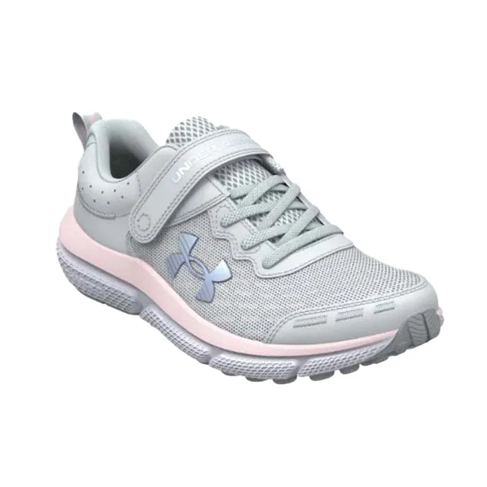 Big Girl Under Armour Assert 10 AC in Halo Gray/Pink Sugar/Iridescent