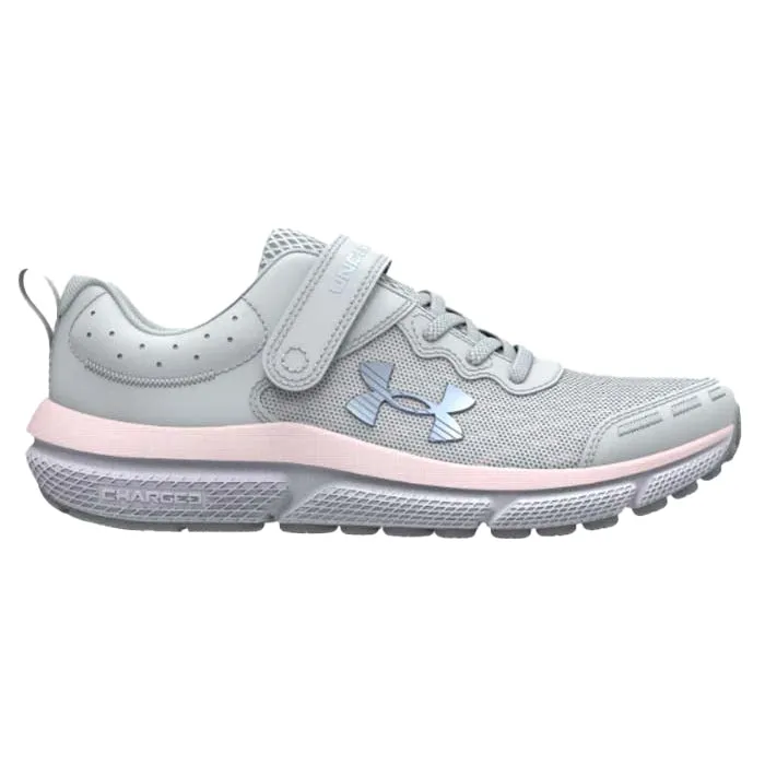 Big Girl Under Armour Assert 10 AC in Halo Gray/Pink Sugar/Iridescent