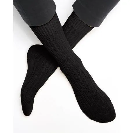 Bleuforet Men's Cashmere Ribbed Socks