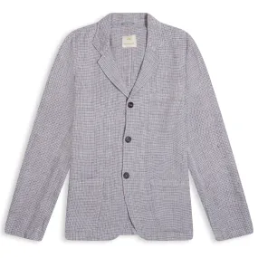 Burrows & Hare Houndstooth Linen Blazer - Pink/Grey