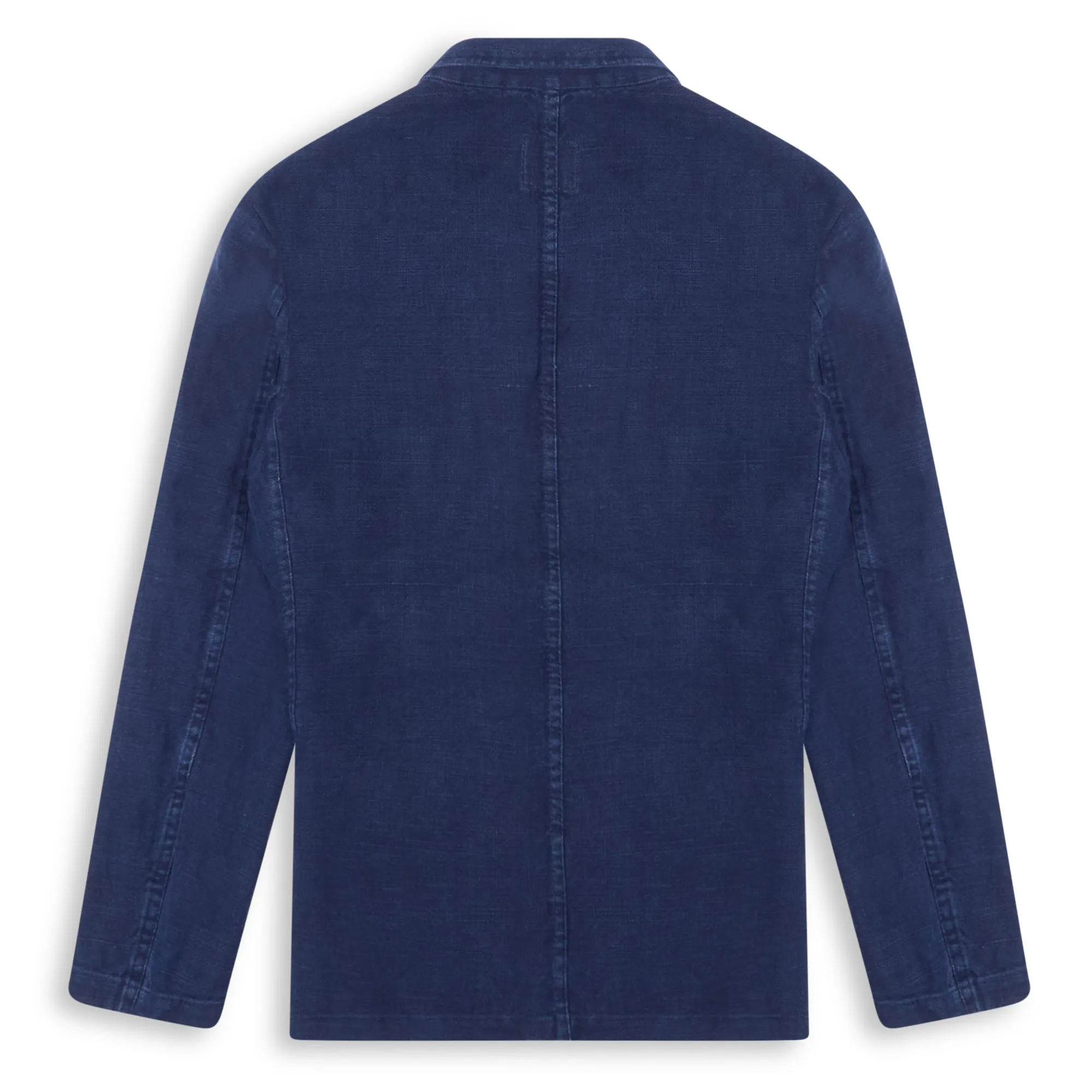 Burrows & Hare Linen Crosshatch Blazer - Navy