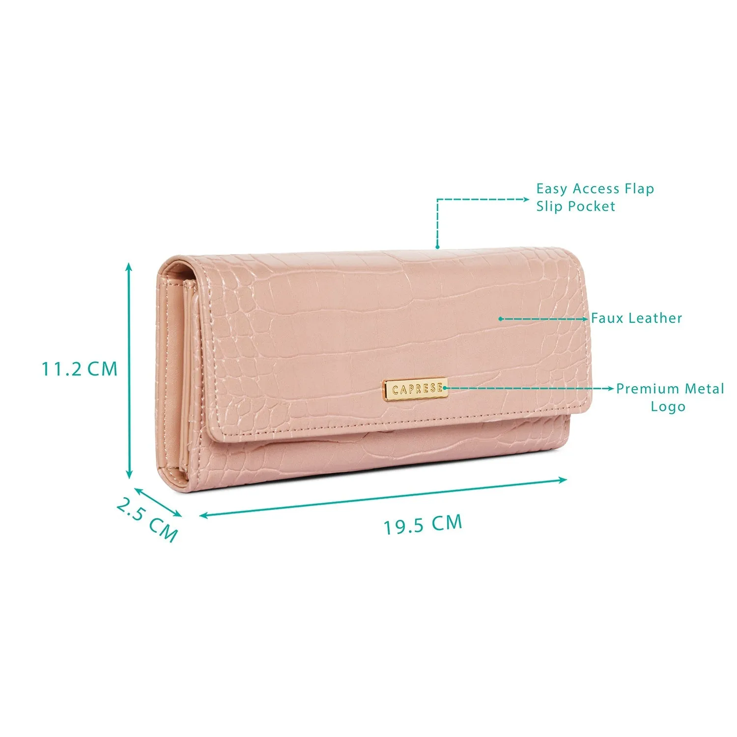 Caprese Ariana Flap Wallet Medium Cream