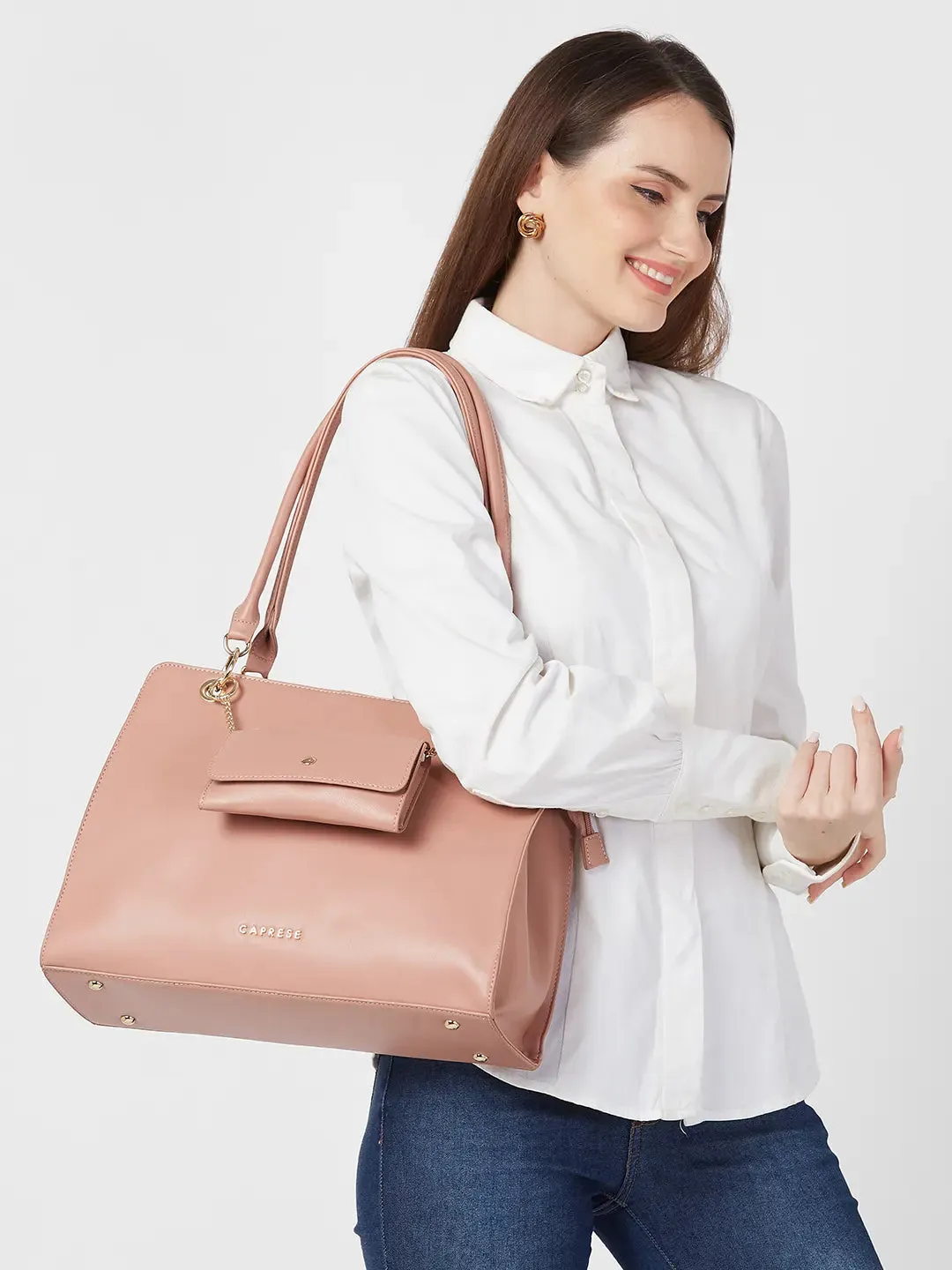 Caprese Capri Satchel Large Pink