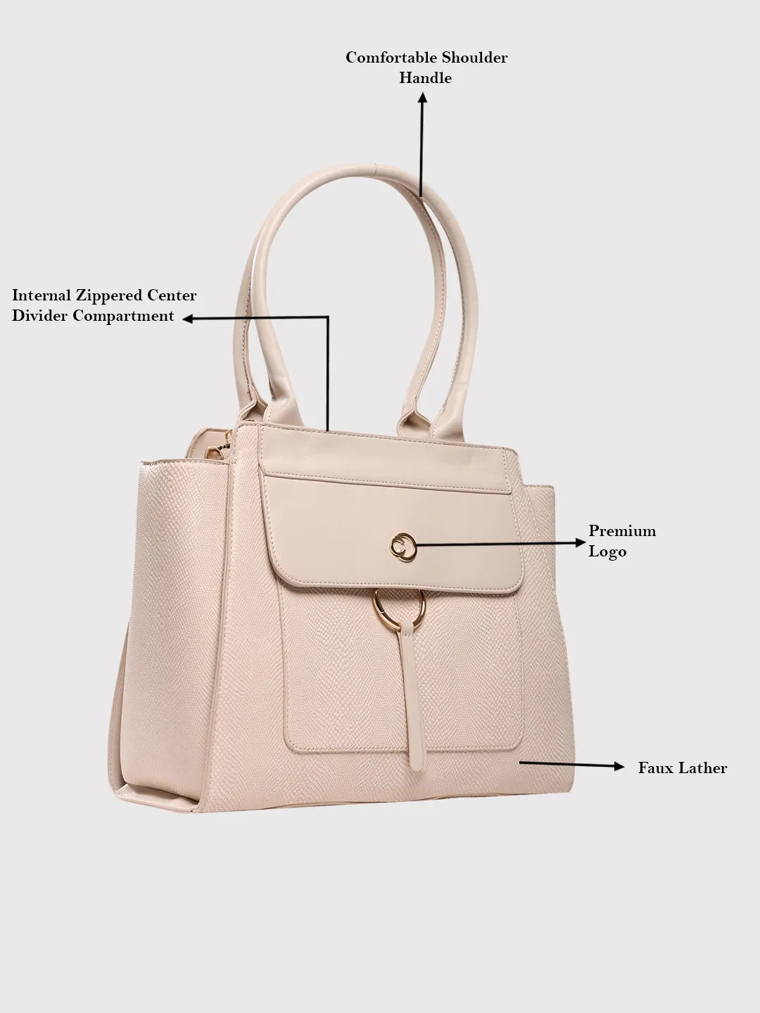 Caprese Dakota Satchel Large Beige