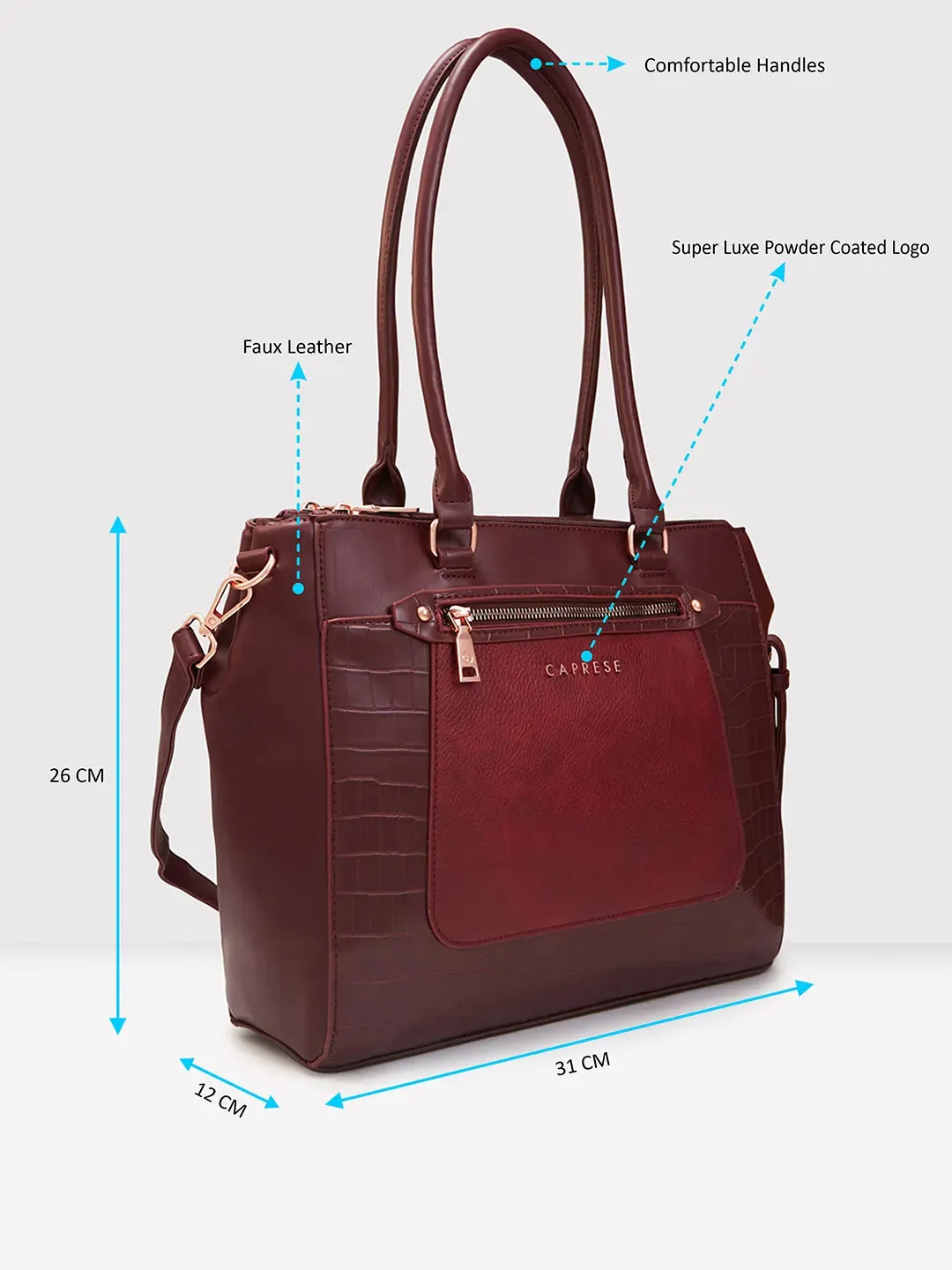 Caprese Gigi Satchel Large Bordeaux