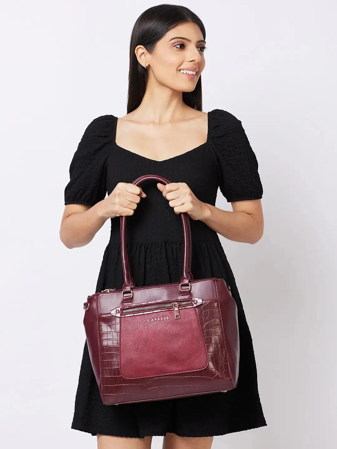 Caprese Gigi Satchel Large Bordeaux