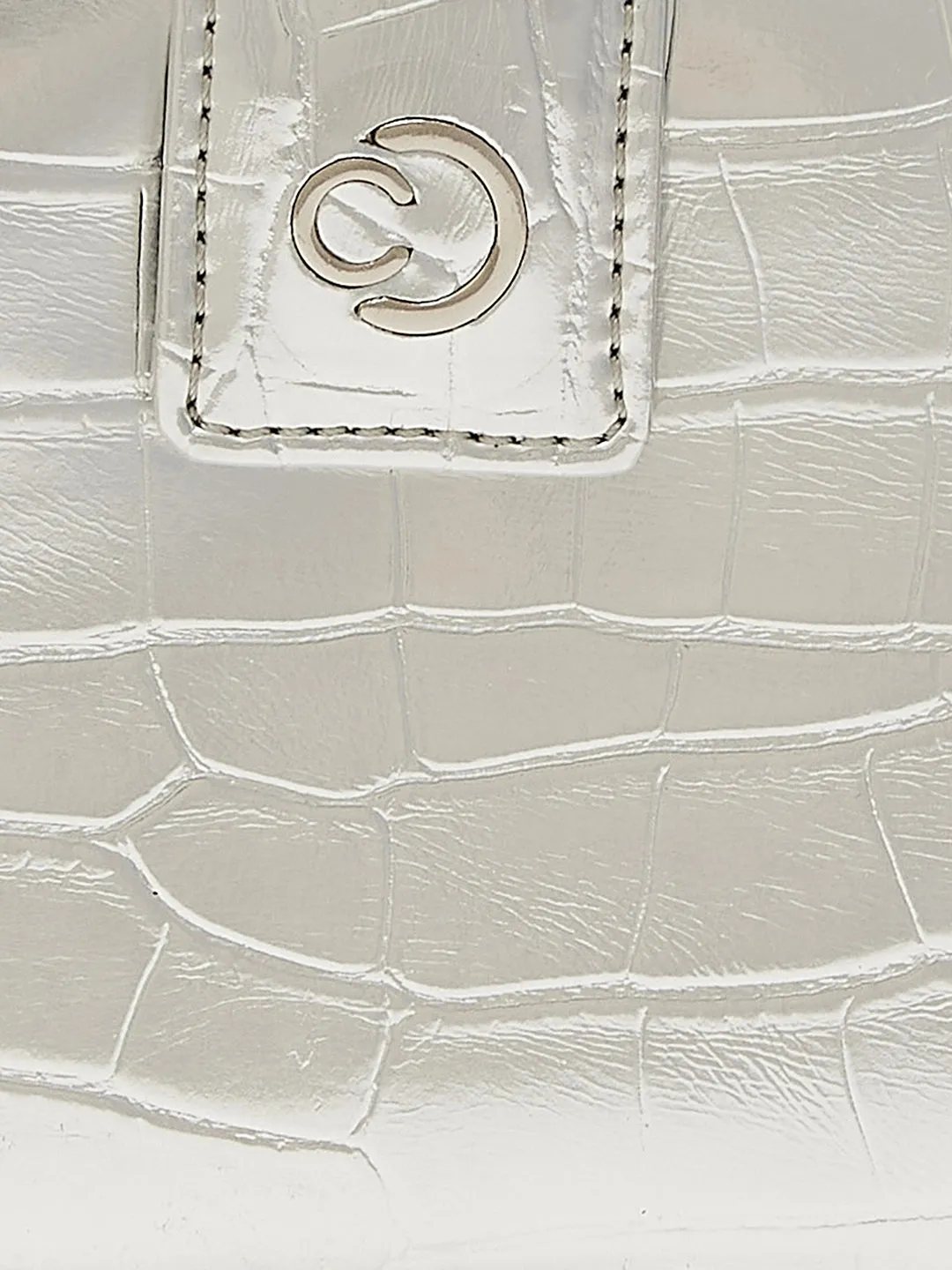 Caprese Kristy Medium Wallet Croco Faux Leather For Women Silver