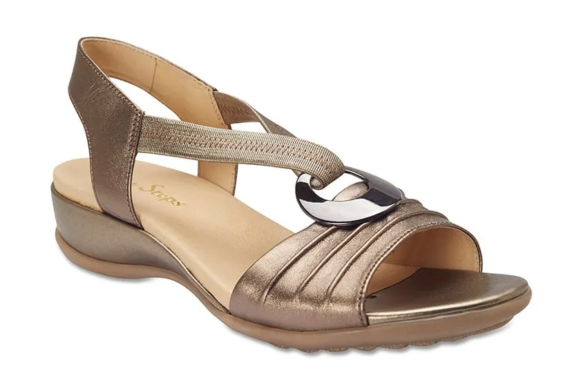 Chase Sandal in Pewter Leather