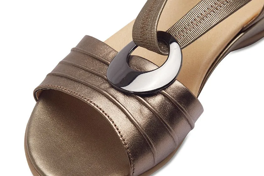 Chase Sandal in Pewter Leather