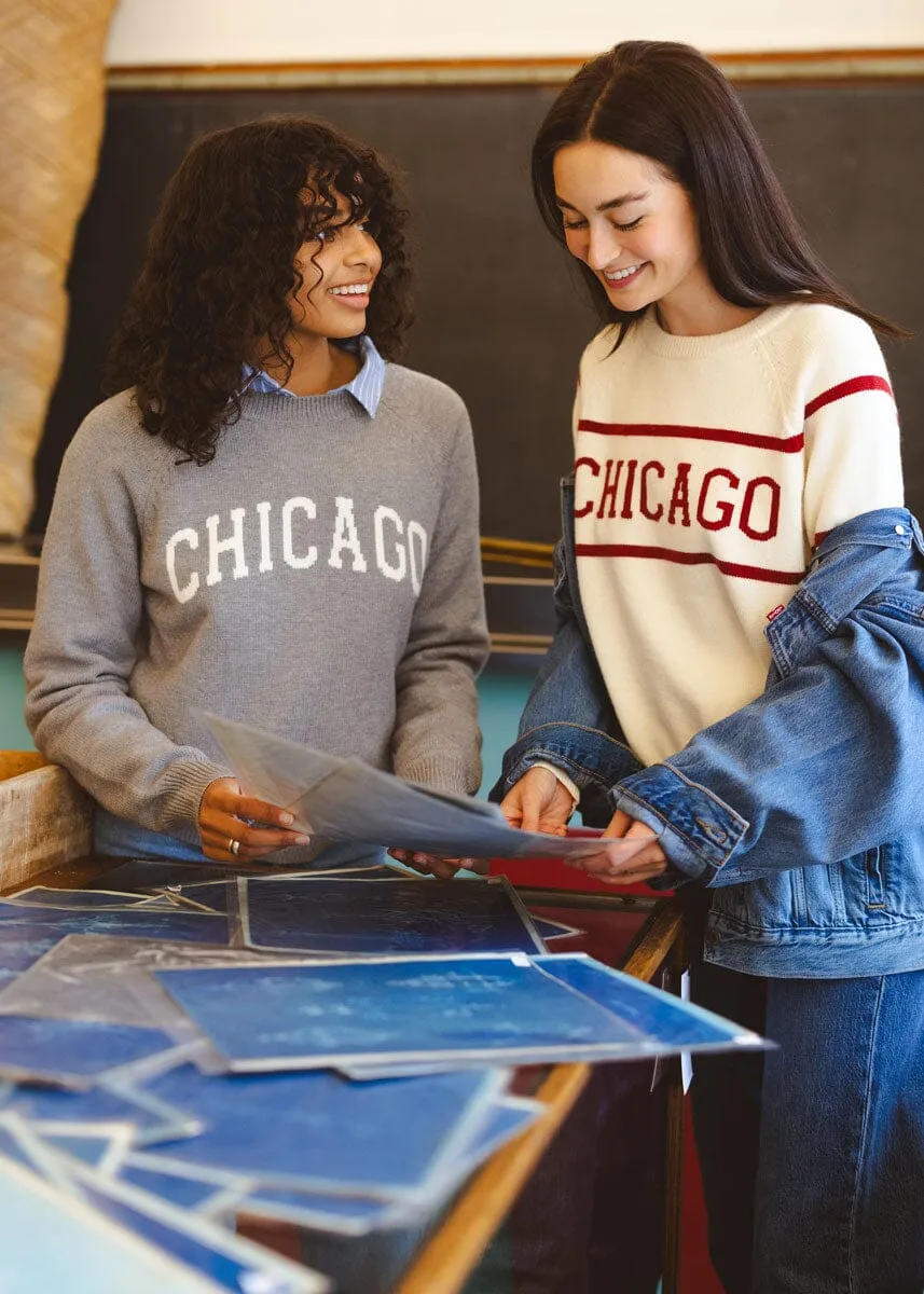 Chicago Varsity Stripe Sweater - Scarlet