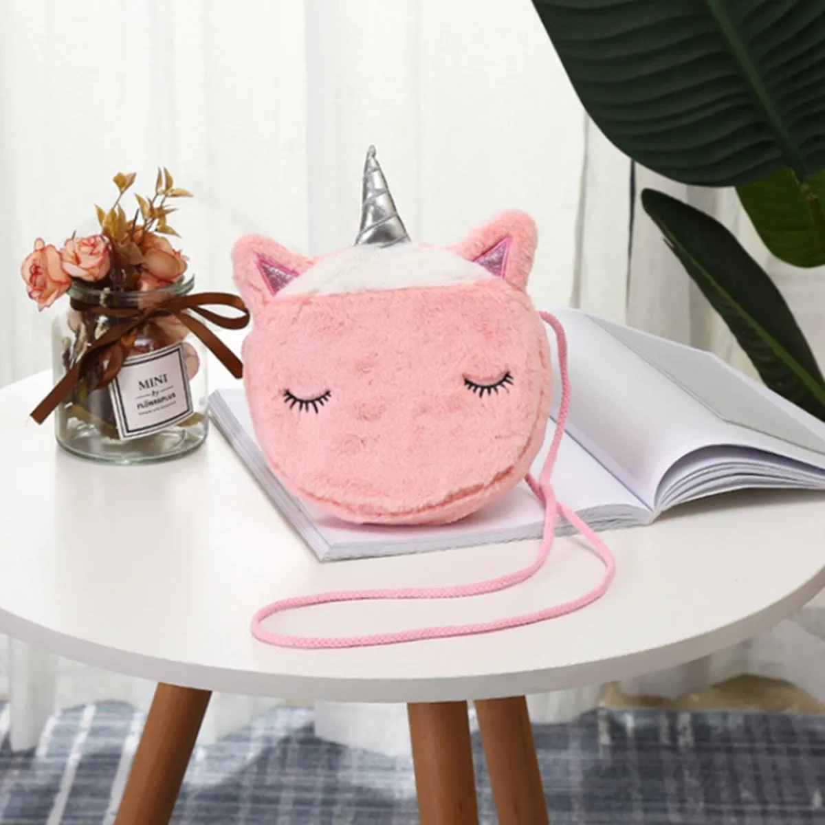 Children's Unicorn Shoulder Bag Toddler Plush Bag Round Purse Girl's Gift