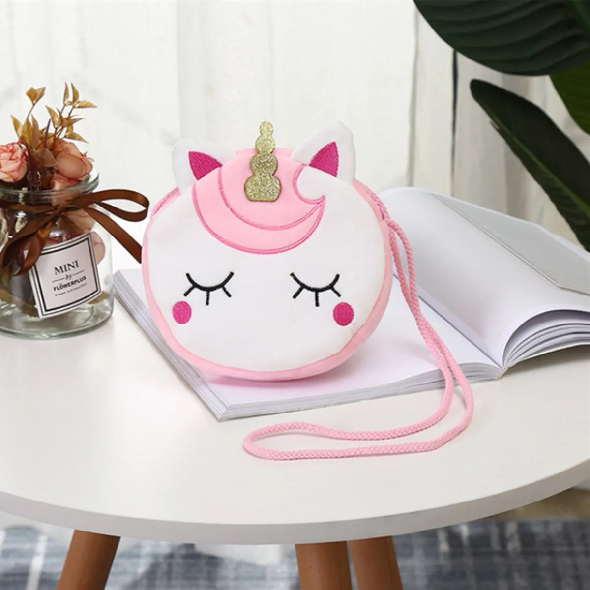 Children's Unicorn Shoulder Bag Toddler Plush Bag Round Purse Girl's Gift