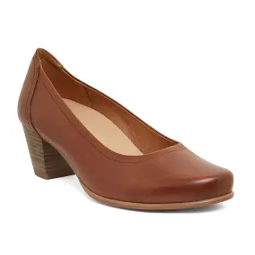 Cyrus Heel in Cognac Leather