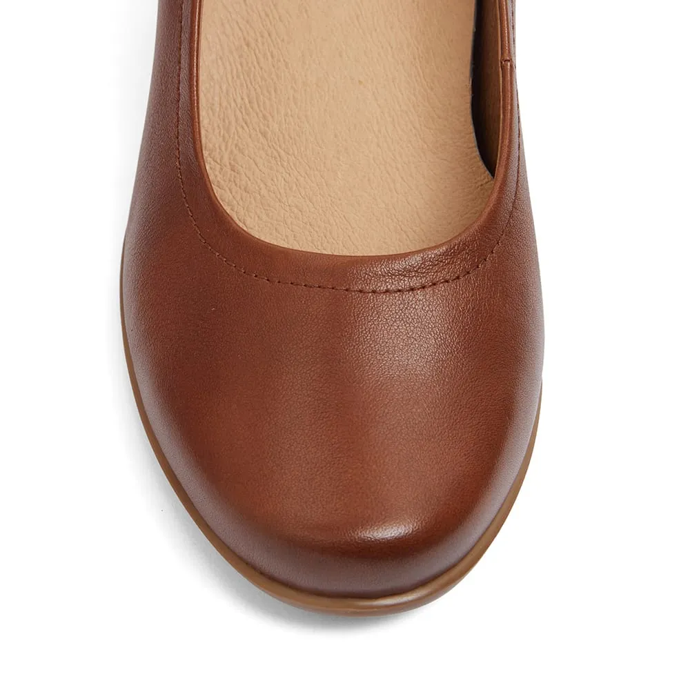 Cyrus Heel in Cognac Leather