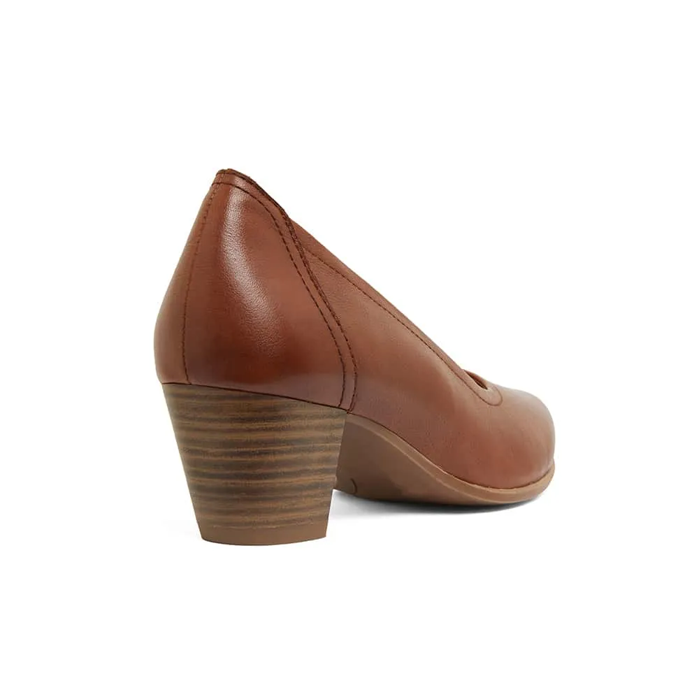 Cyrus Heel in Cognac Leather