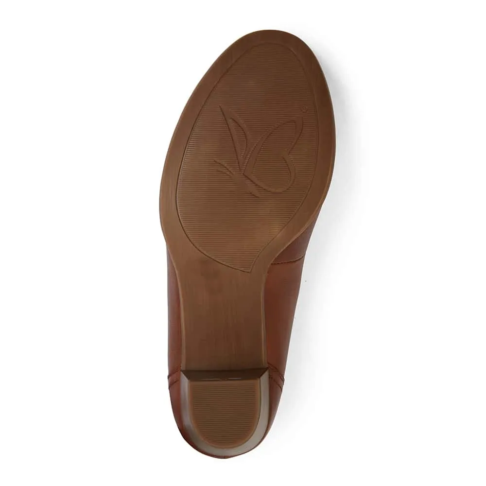 Cyrus Heel in Cognac Leather