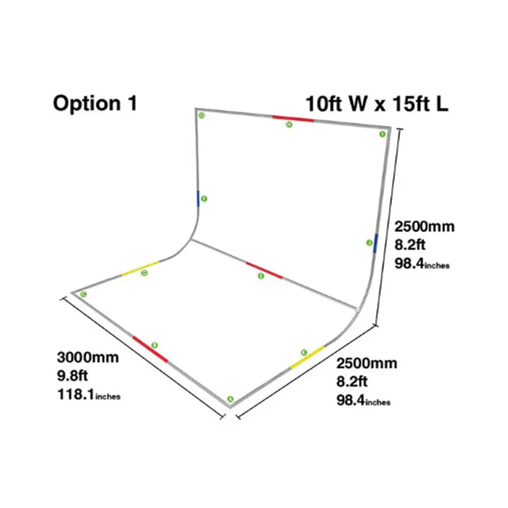 EasiFrame Curved Portable Cyclorama System V2 - Large Frame (3m x 2.5m)