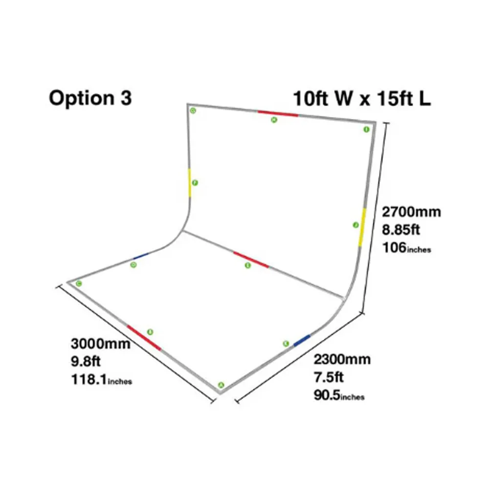 EasiFrame Curved Portable Cyclorama System V2 - Large Frame (3m x 2.5m)
