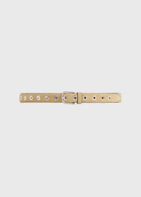 Eyelet belt caramel