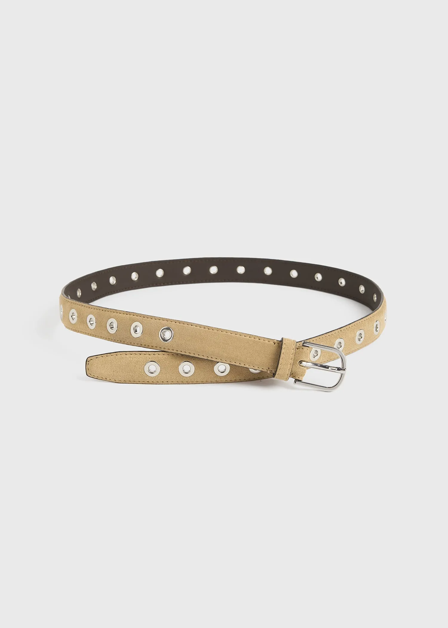 Eyelet belt caramel