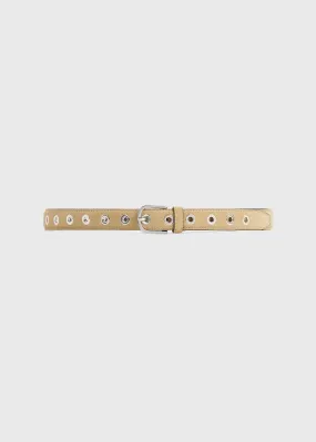 Eyelet belt caramel