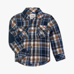 Flannel Shirt | Navy/Brown Plaid