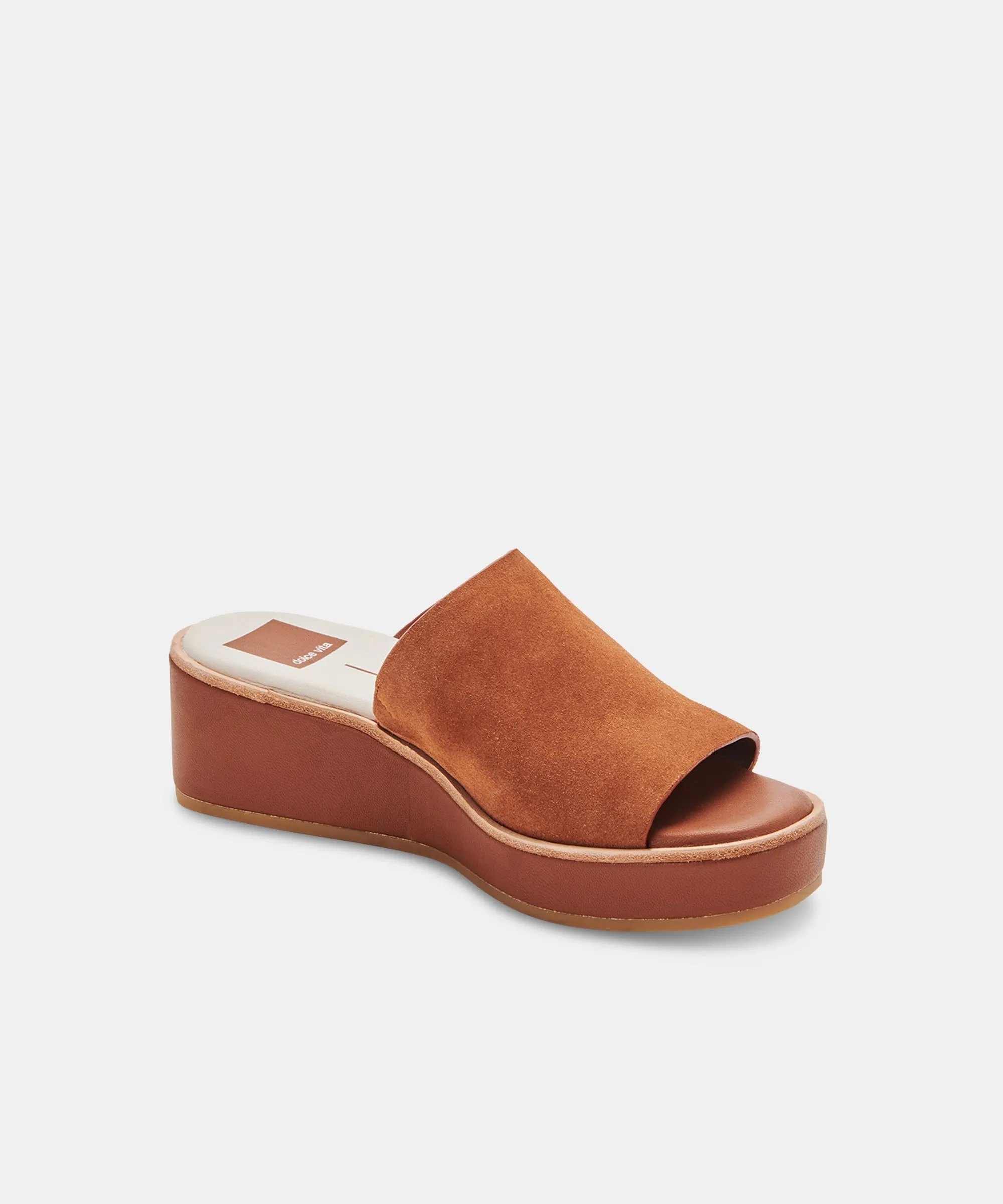 FRETA WEDGES IN DK BROWN SUEDE - re:vita