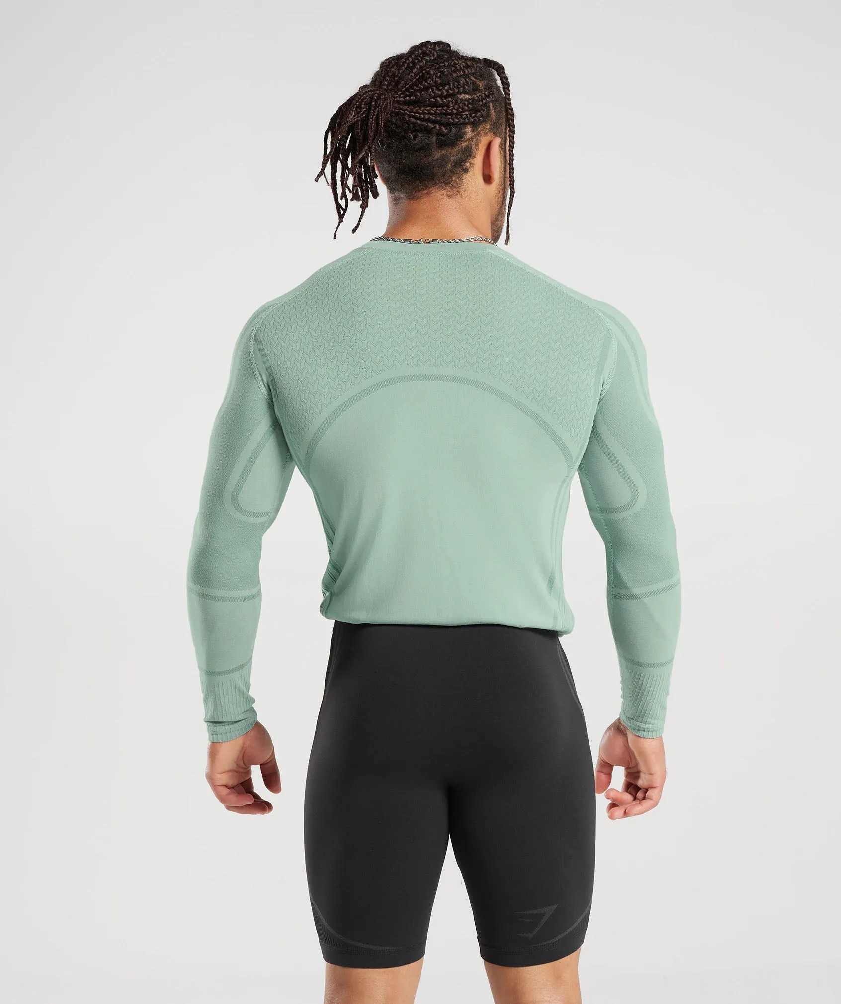 Gymshark 315 Seamless Long Sleeve T-Shirt - Frost Teal/Ink Teal