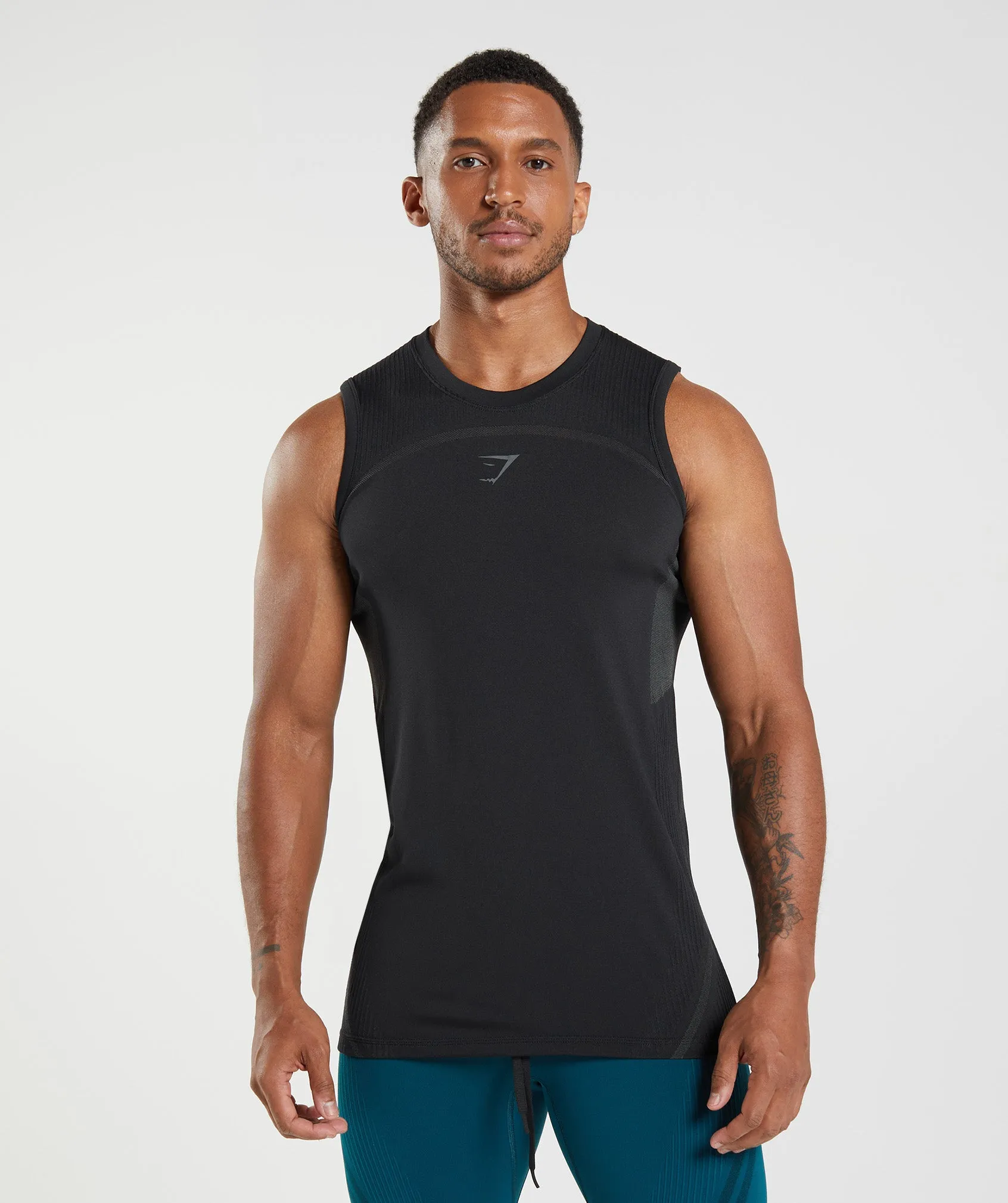 Gymshark 315 Seamless Tank - Black/Charcoal Grey