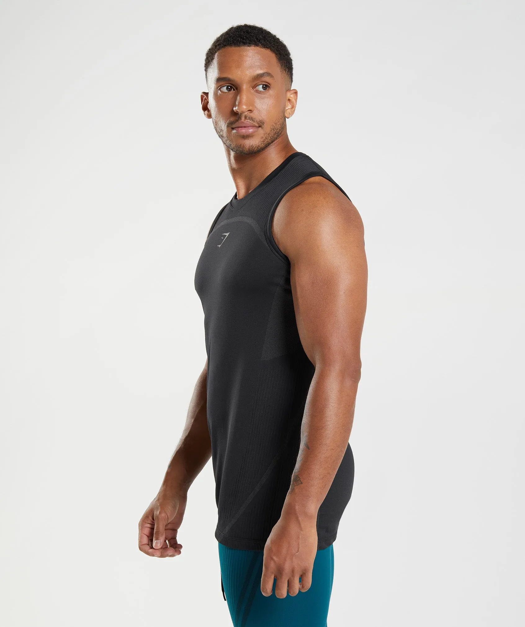 Gymshark 315 Seamless Tank - Black/Charcoal Grey